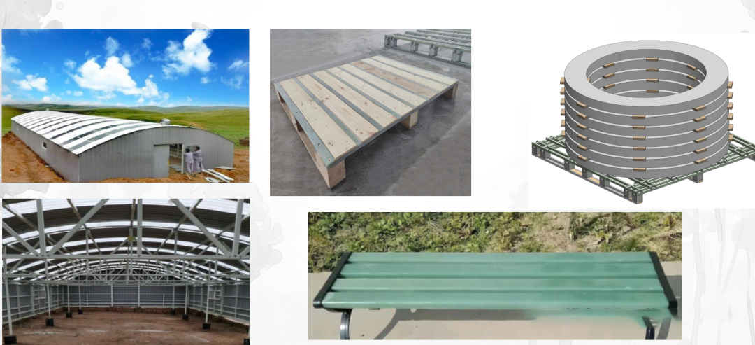 退役风电叶片可通过破碎分选模压成型处理技术转化为园区公共设施桌椅